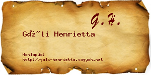 Gáli Henrietta névjegykártya