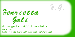 henrietta gali business card